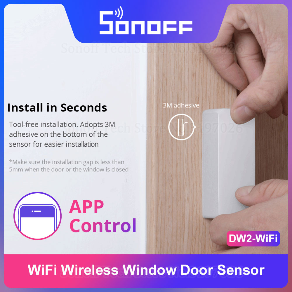 Sonoff - Sonoff DW2-WiFi Wireless Security Door/Window Sensor
