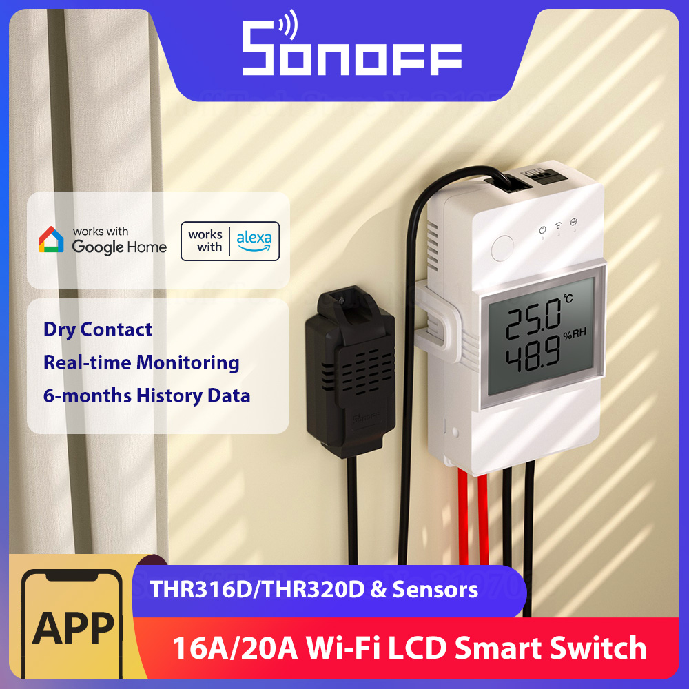Sonoff Basic - SONOFF THR316D/THR320D Temperature Humidity Smart Switch