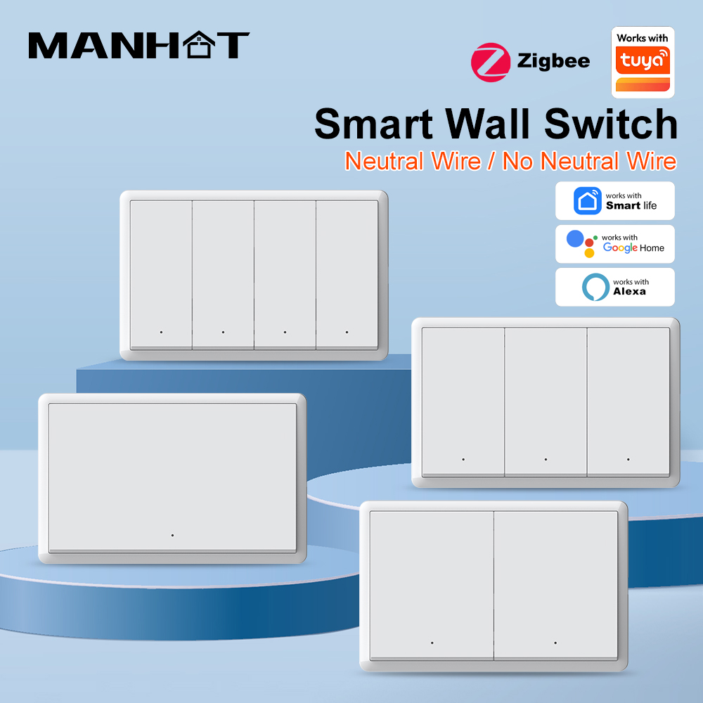 Smart Relay Tuya - MANHOT ZigBee3.0 Smart Switch No Neutral