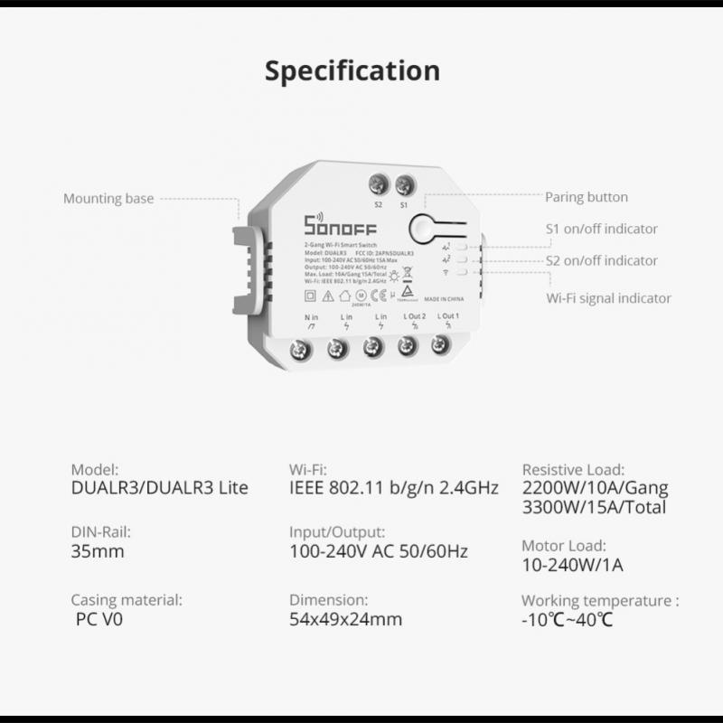 1-8pcs Smart Switch SONOFF DUA - Sonoff review and price