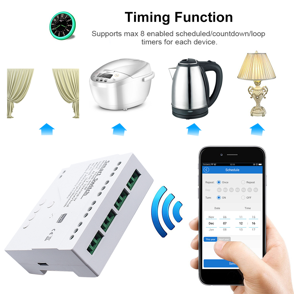 Wifi Smart Light Switch 4CH Md - Tuya 4 Channel review and price
